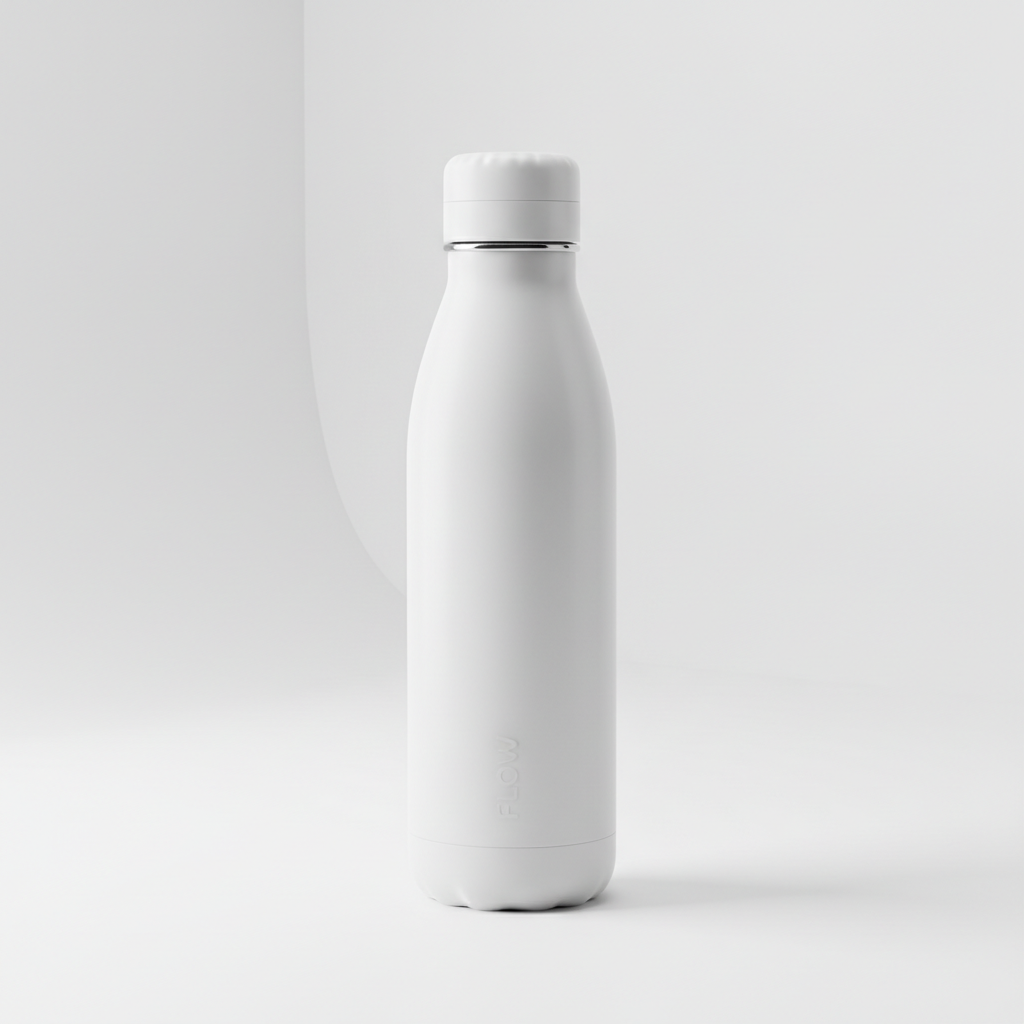 Sleek stainless steel insulated water bottle